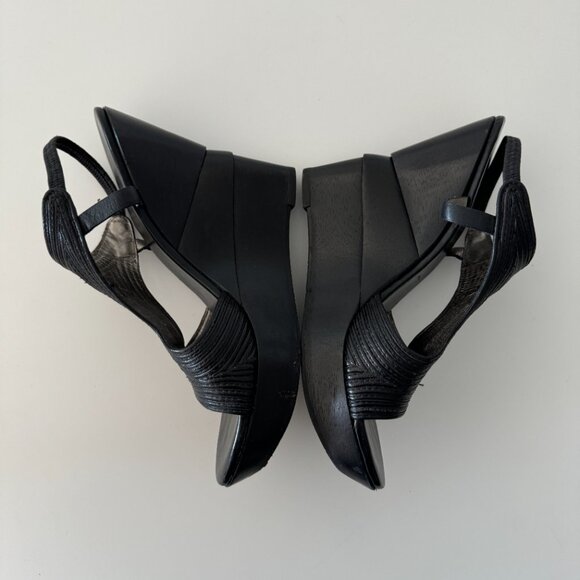 Diane Von Furstenberg DVF Olympia Wooden Platform Wedge Sandals, Size 8M - Picture 6 of 17